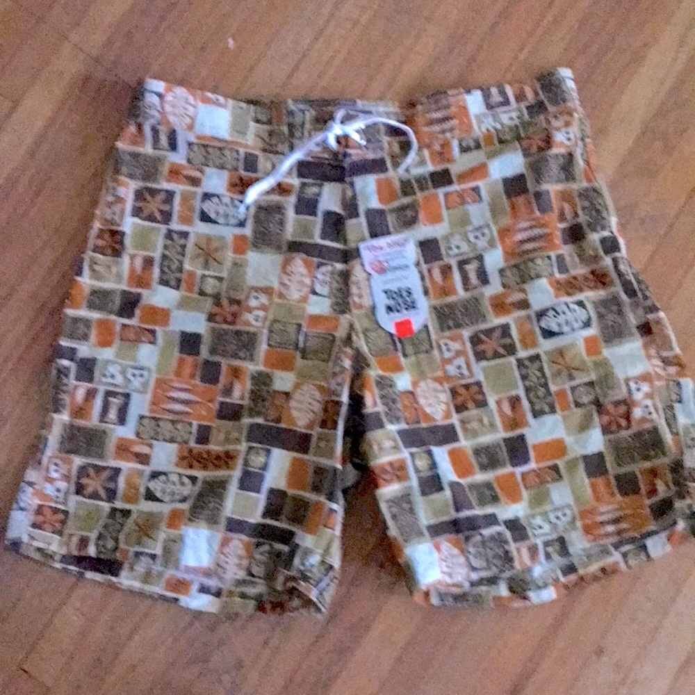 SHAG “Toes on the Nose ” swim trunks 38 NWT, Tiki, Hawaiian, Surfer, Limited Ed.